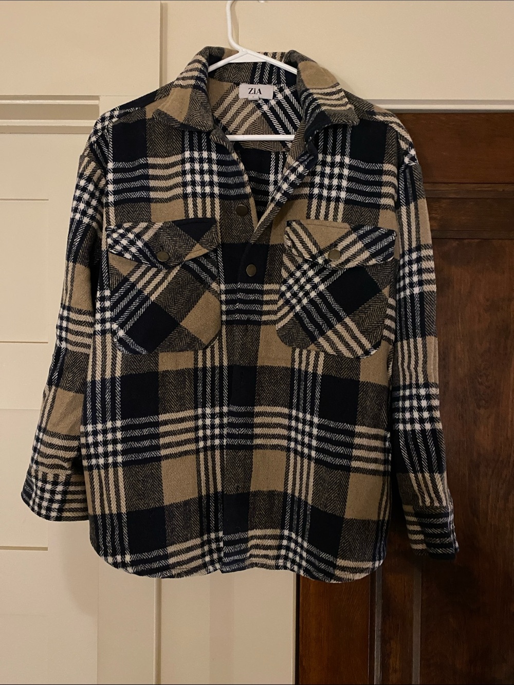 Plaid Oversized Shacket Boutique Brand Zia sz S